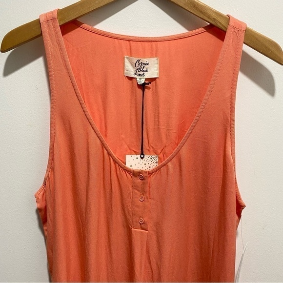 NWT Cosmic Blue Love Peach Scoop Neck Tank Medium - Picture 2 of 6